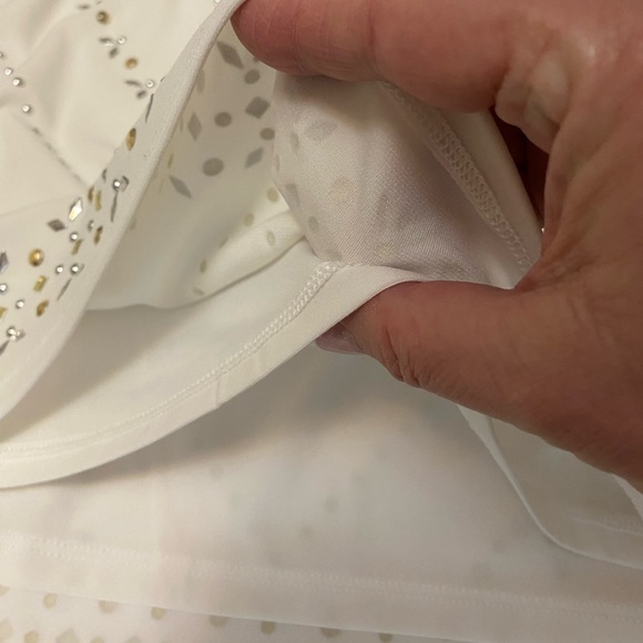 White House Black Market sleeveless dress with gold and silver beads, Size M - Picture 6 of 10